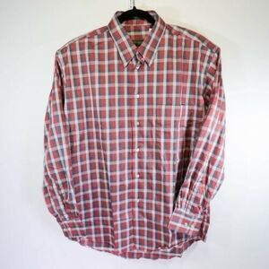 ML Lawrence and Company Men's Large Long-sleeve Red Plaid Casual Shirt
